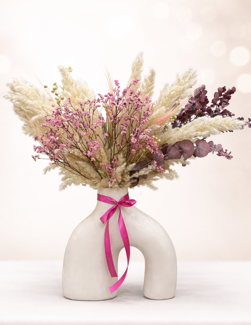 Vase Nordique avec une composition de Fleurs Séchées Premium