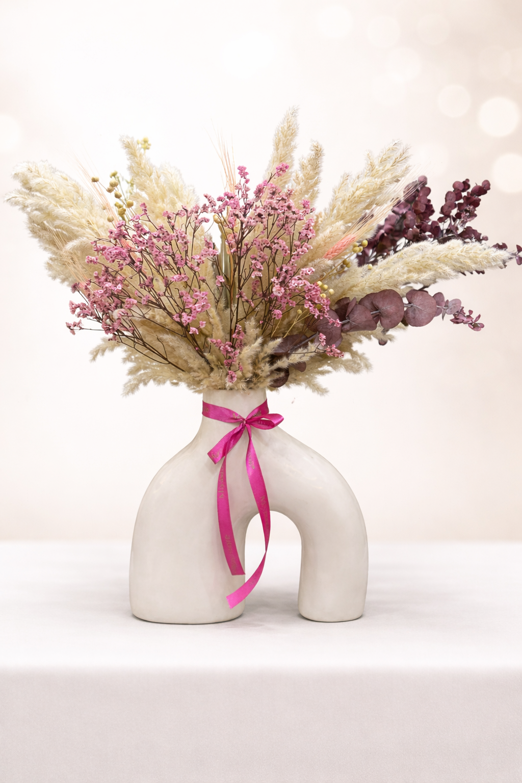 Vase Nordique avec une composition de Fleurs Séchées Premium