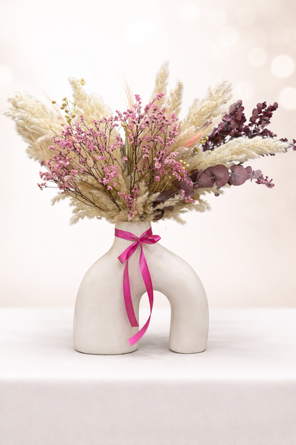 Vase Nordique avec une composition de Fleurs Séchées Premium