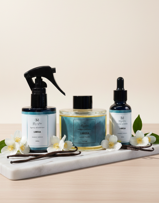 Coffret Parfum Maison Jasmin Vanille | Diffuseur + Spray + Huile