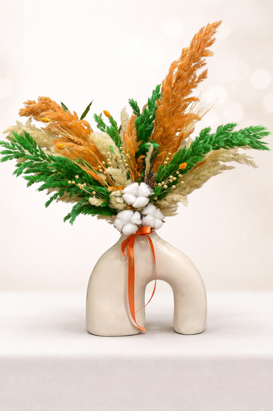 Vase Nordique avec une composition de Fleurs Séchées Premium