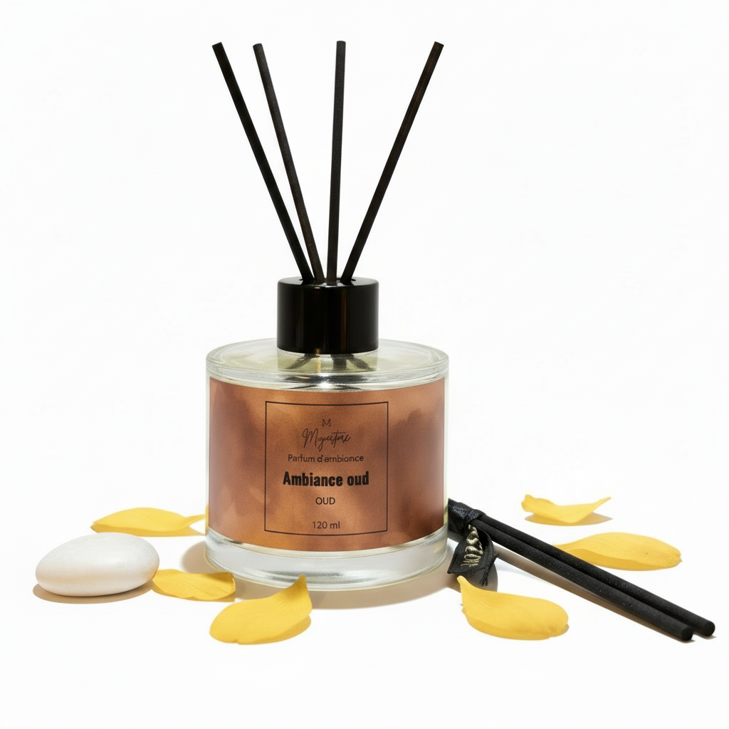 Ambiance oud Reed Diffuser with Exact Label