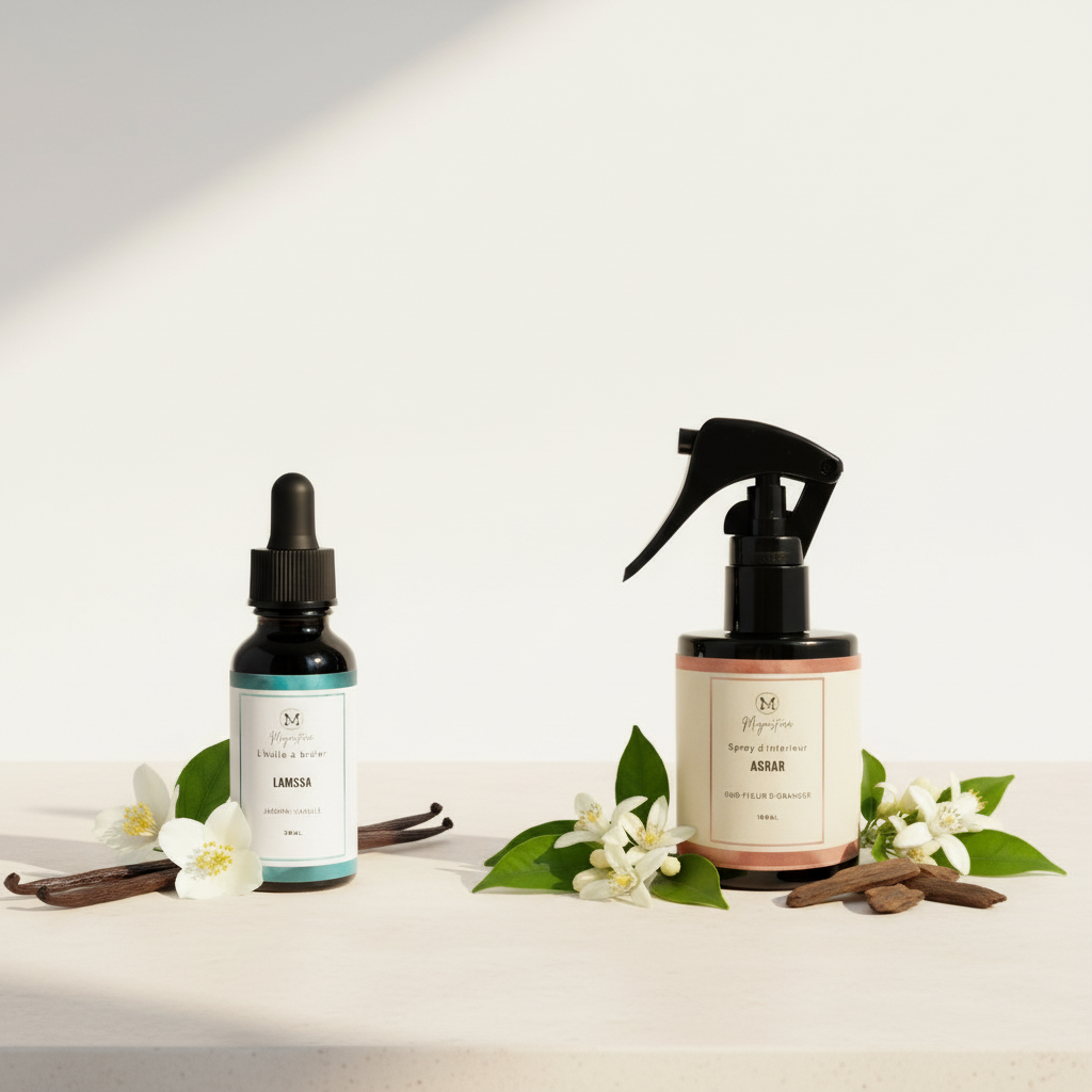 Two product scene - oil and spray